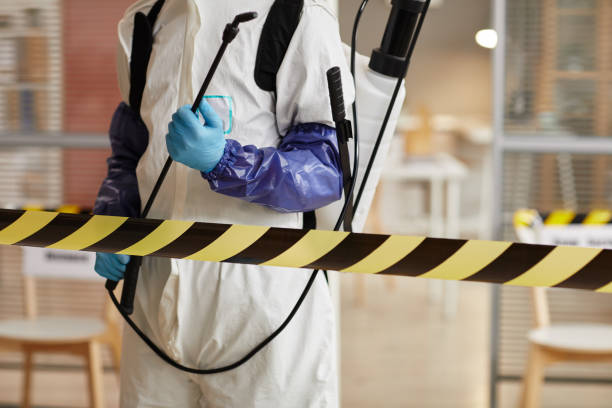 Professional Biohazard technician working in Edna, TX